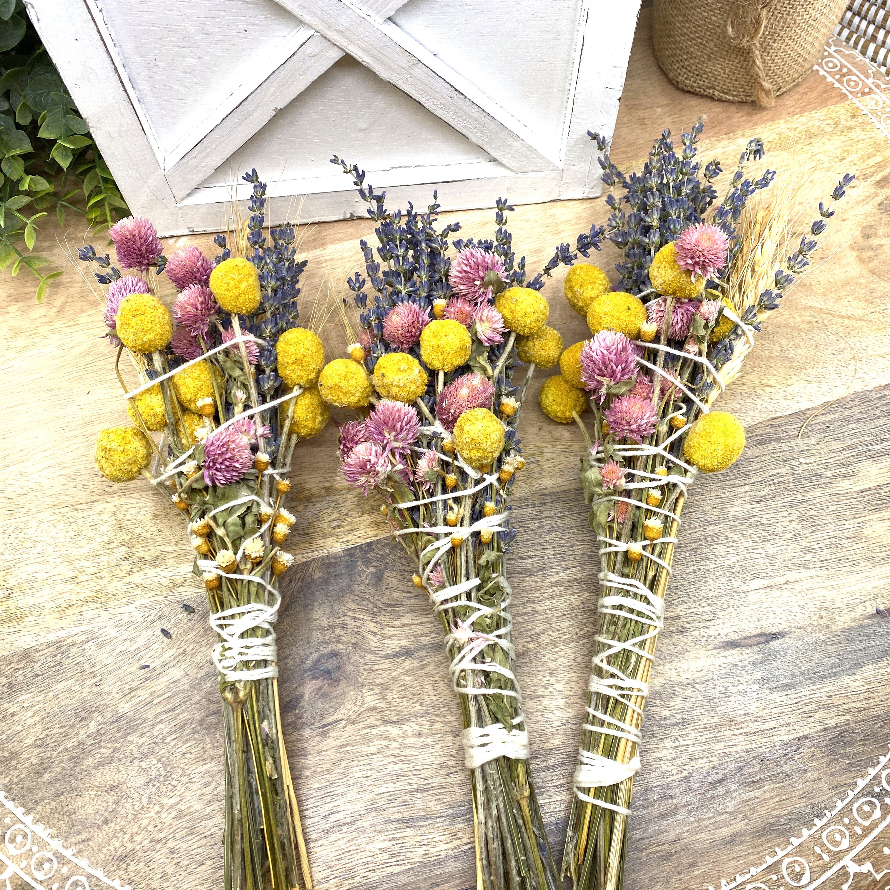 Lavender &amp; Wheat, Floral Wand, Smudge Stick, 6 “-0