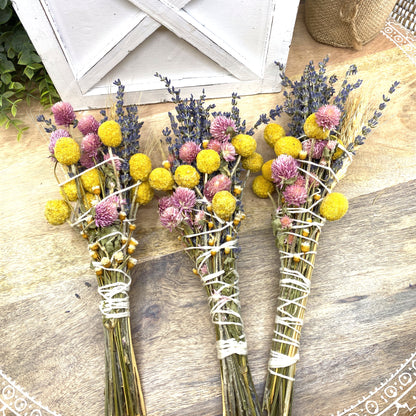 Lavender &amp; Wheat, Floral Wand, Smudge Stick, 6 “-0