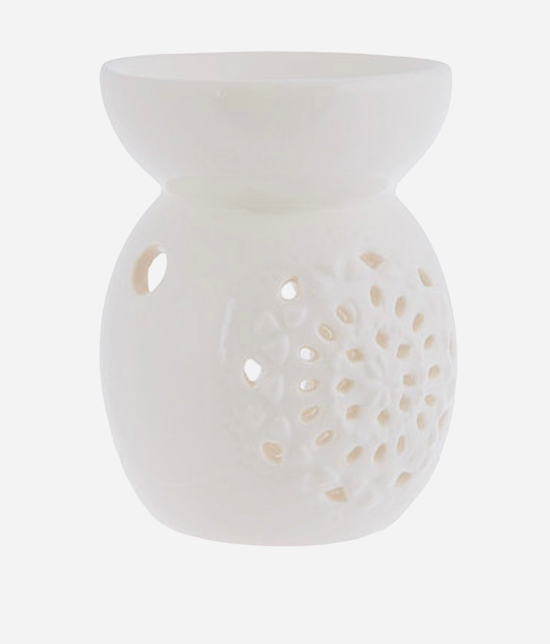 White Medallion Wax Melt Essential Oil Warmer-1