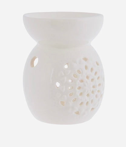 White Medallion Wax Melt Essential Oil Warmer-1