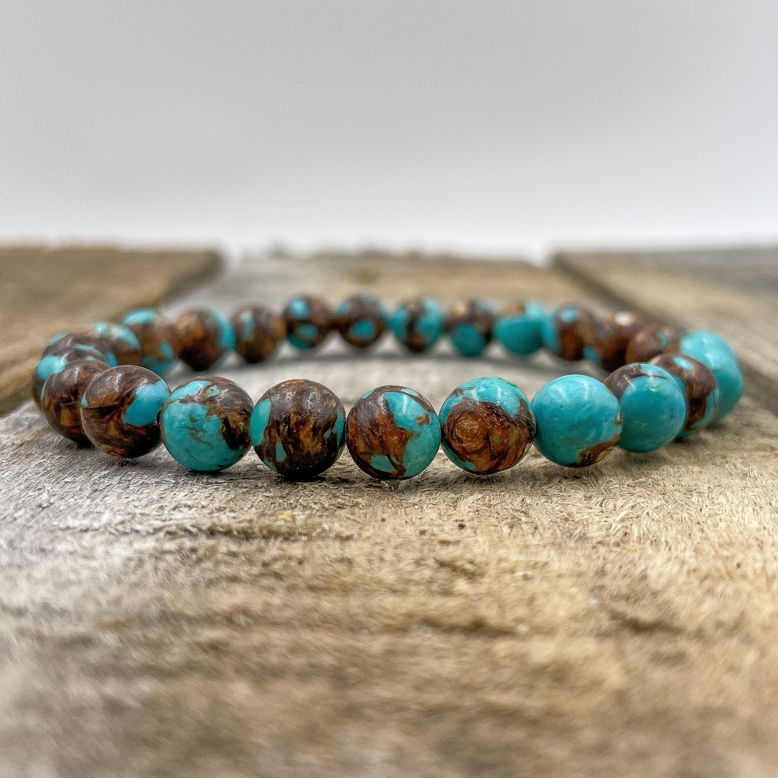 Union - Bronzite Turquoise Gemstone Beaded Bracelet-1