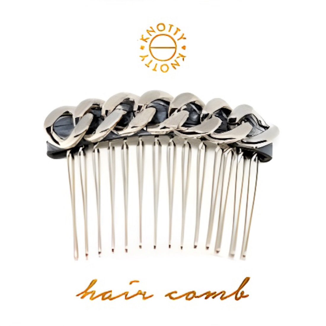 Classic Chain Hair Comb | Rhodium - HartCentered