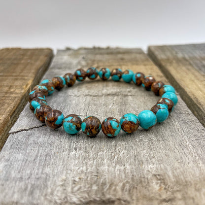 Union - Bronzite Turquoise Gemstone Beaded Bracelet-2