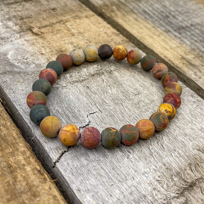 Union - Multicolor Picasso Jasper Gemstone Beaded Bracelet-3