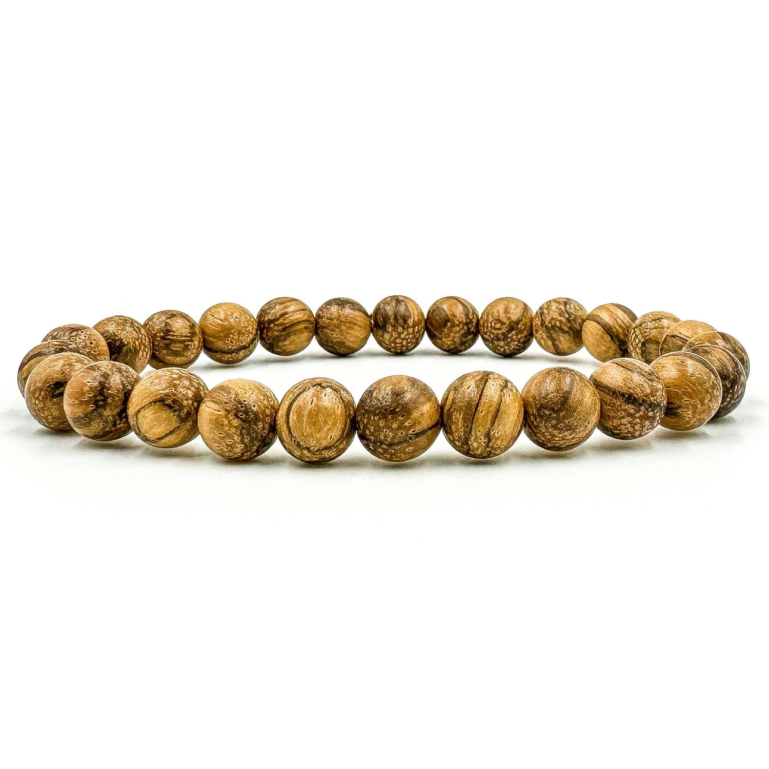 Premium 3 Pack Beaded Bracelet Stack - Sandalwood &amp; Lava Rock-2