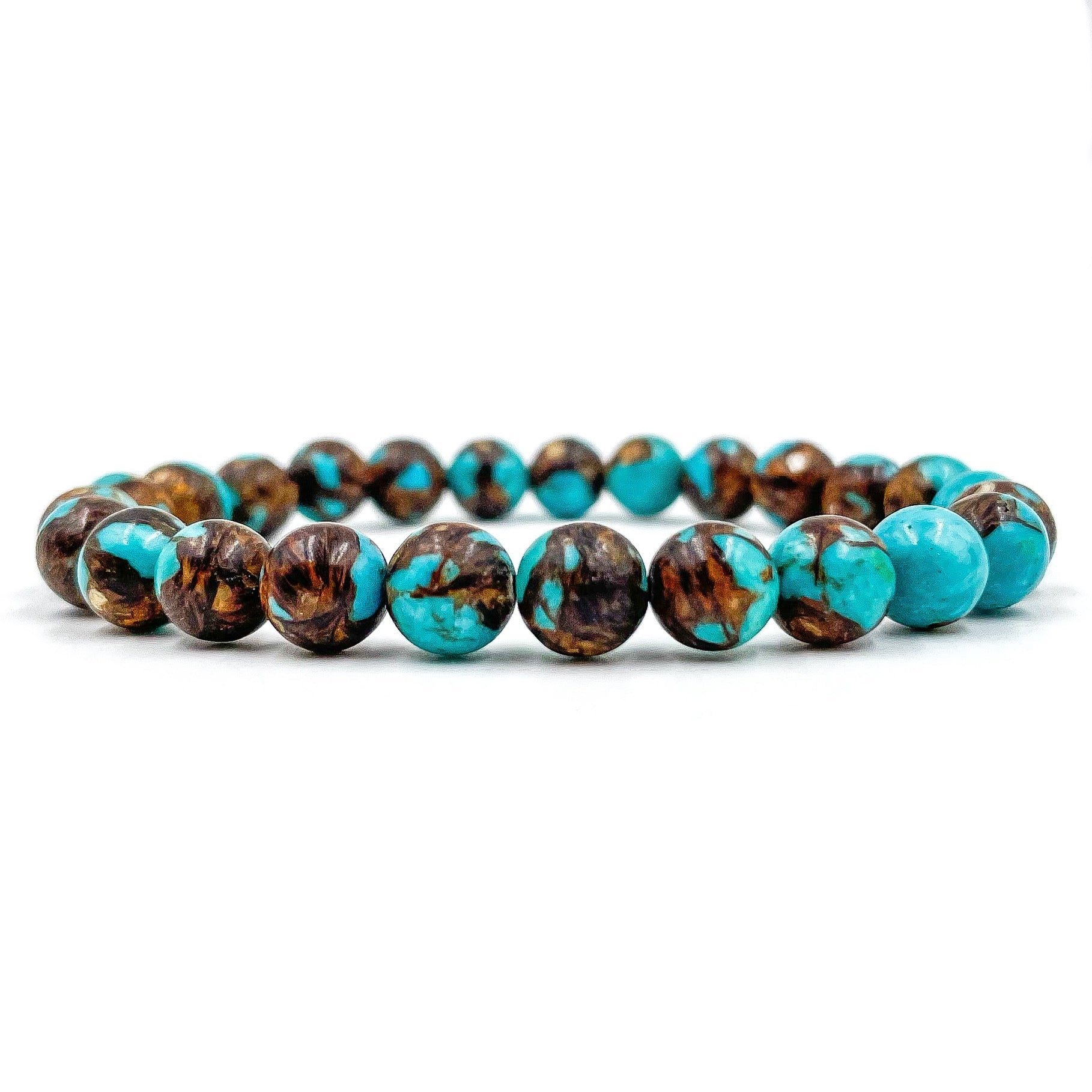 Union - Bronzite Turquoise Gemstone Beaded Bracelet-0