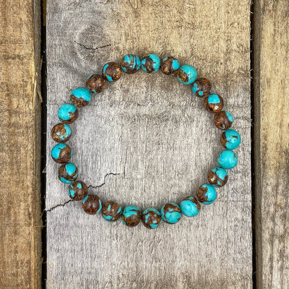 Union - Bronzite Turquoise Gemstone Beaded Bracelet-3