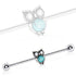 316L Stainless Steel Turquoise Owl Industrial Barbell-0