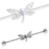 316L Stainless Steel Ornate Dragonfly Industrial Barbell-0