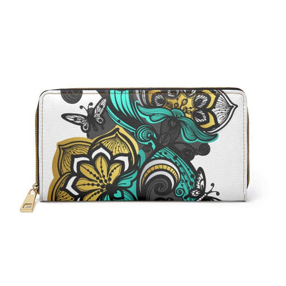 Floral Butterfly | White &amp; Green Women’s Wallet