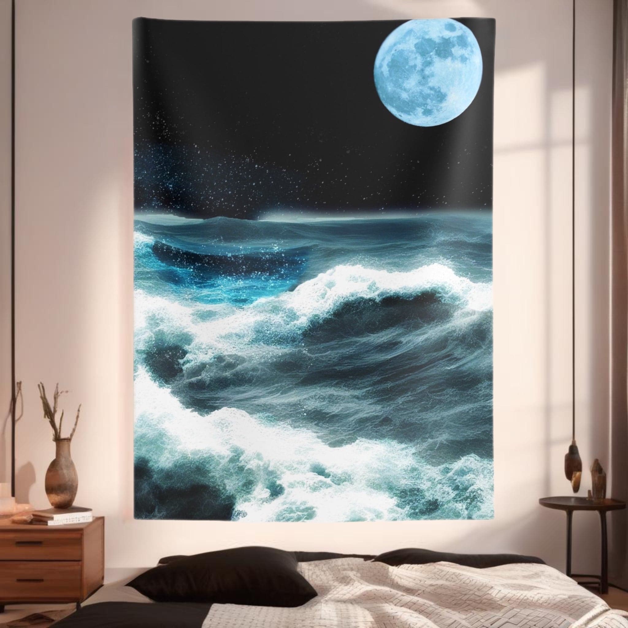 Sea Storm &amp; Moon Tapestry