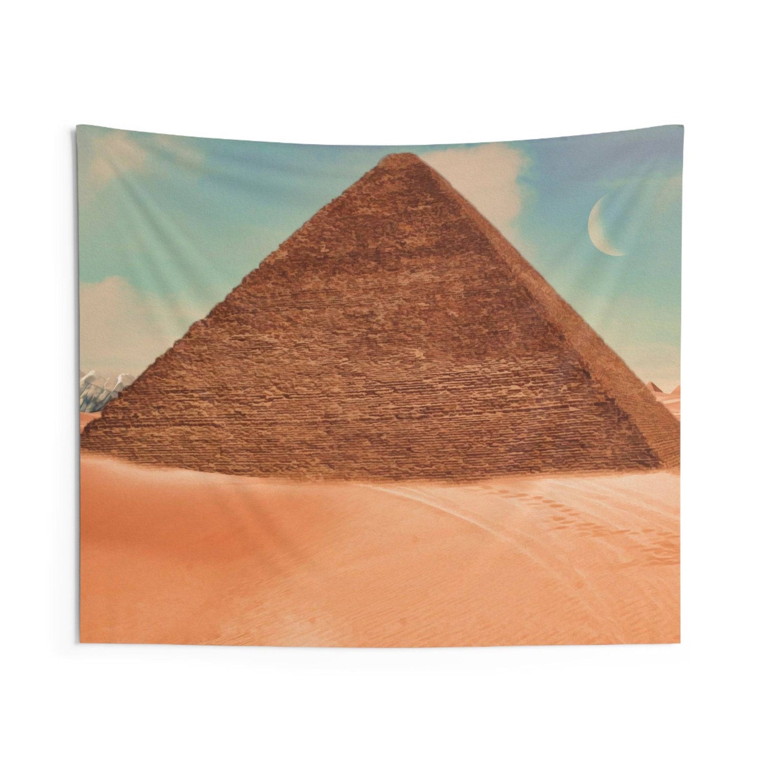 Brown Pyramid Moon Tapestry