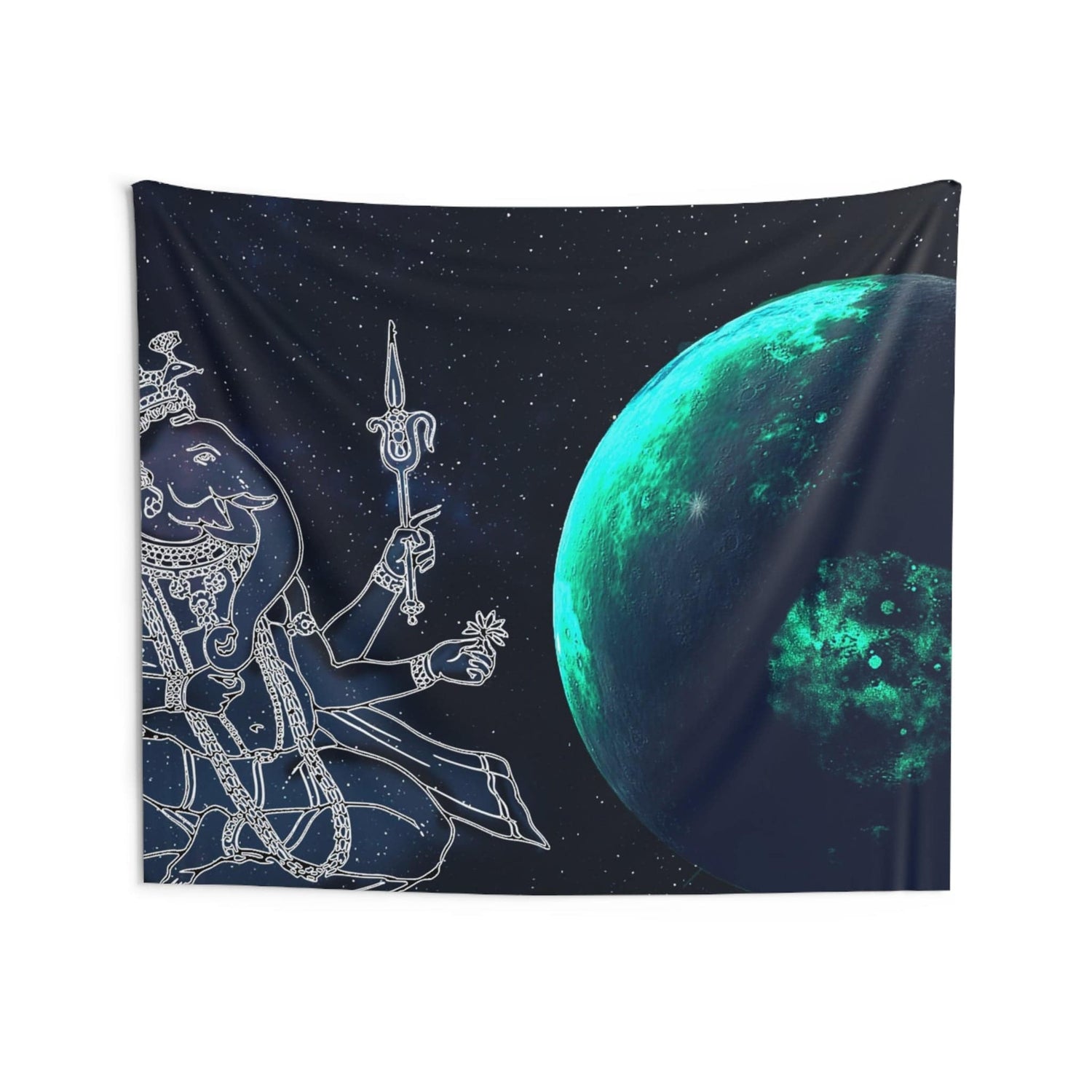 Ganesha Moon Tapestry