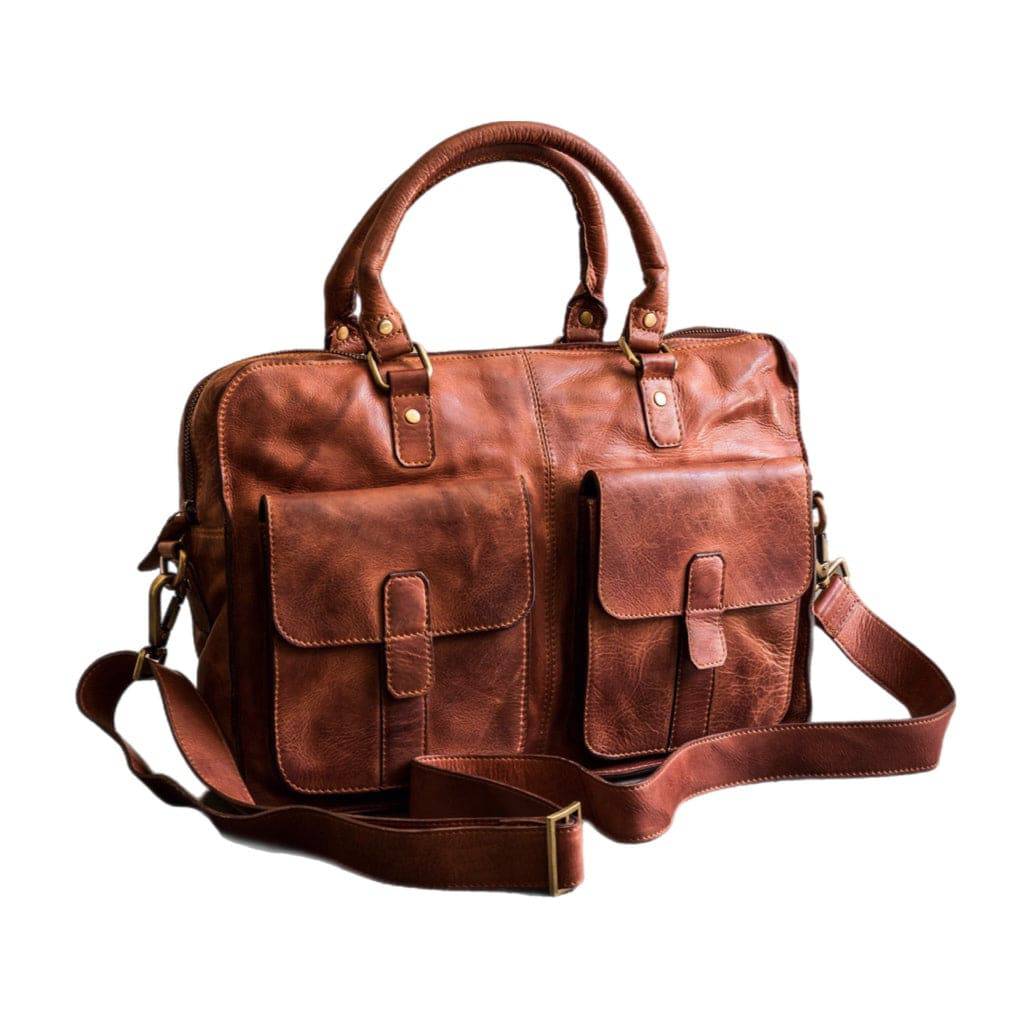 Commuter Briefcase | Genuine Washed Leather