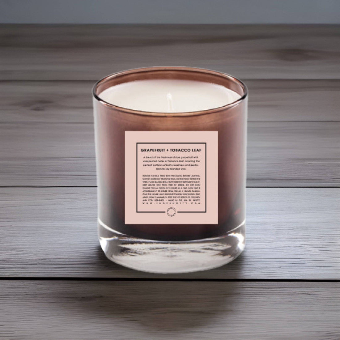 Soy Candle | Grapefruit + Tobacco Leaf