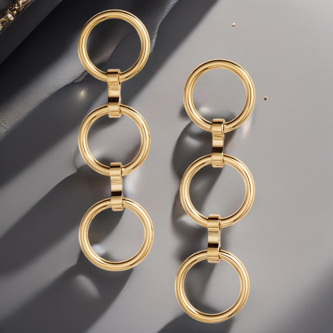 Drop Triple Link Earrings | Stainless Steel