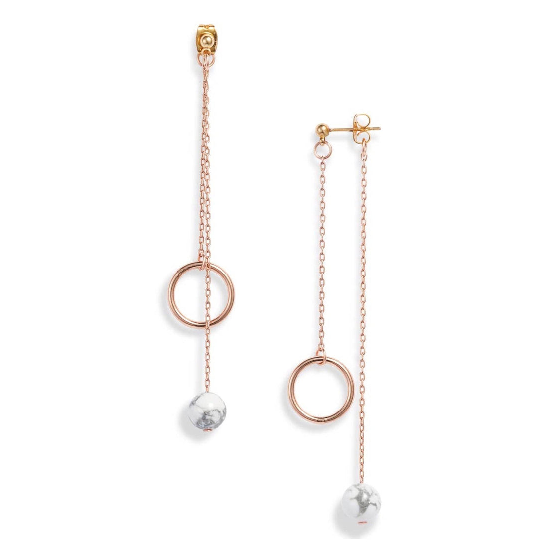 Tessa Double Drop Earrings | Gold-Plated Brass &amp; Crystal | Multiple Gemstone Options