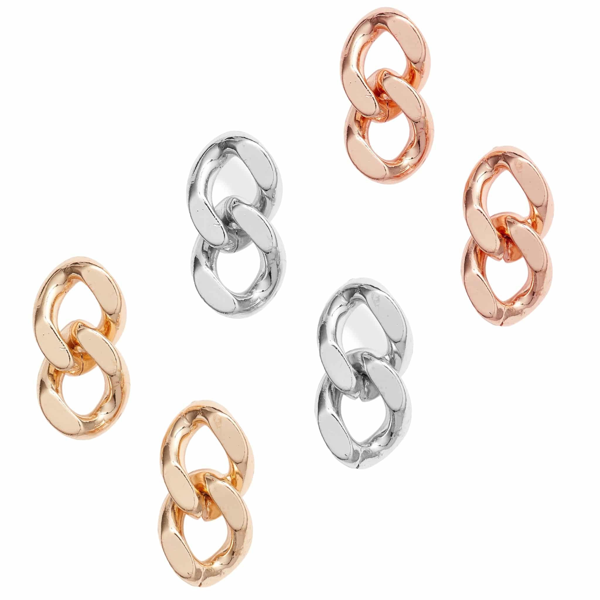 Classic Chain Stud Earrings | 14k Gold-Plated Brass | More Colors Available