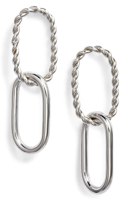 Twisted Chain Link Earrings | Stainless Steel | More Colors Available