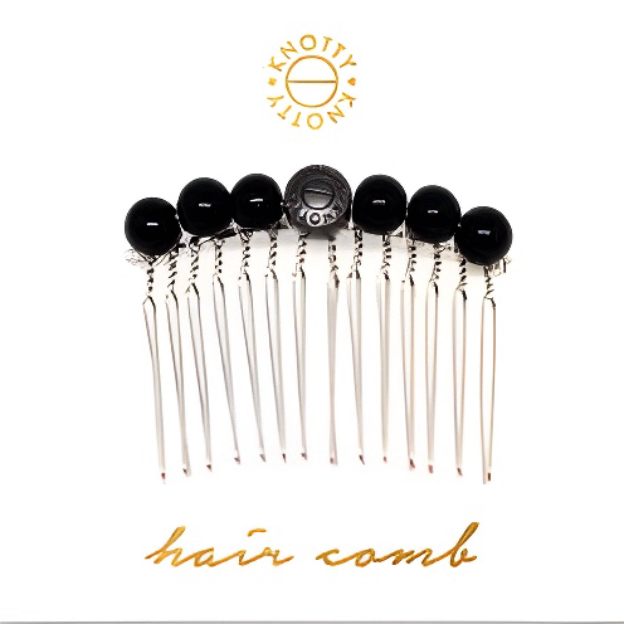 Tessa Hair Comb | Black Onyx/Rhodium