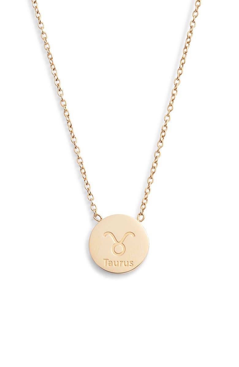 Reversible Zodiac Charm Necklace | Gold-Tone Stainless Steel