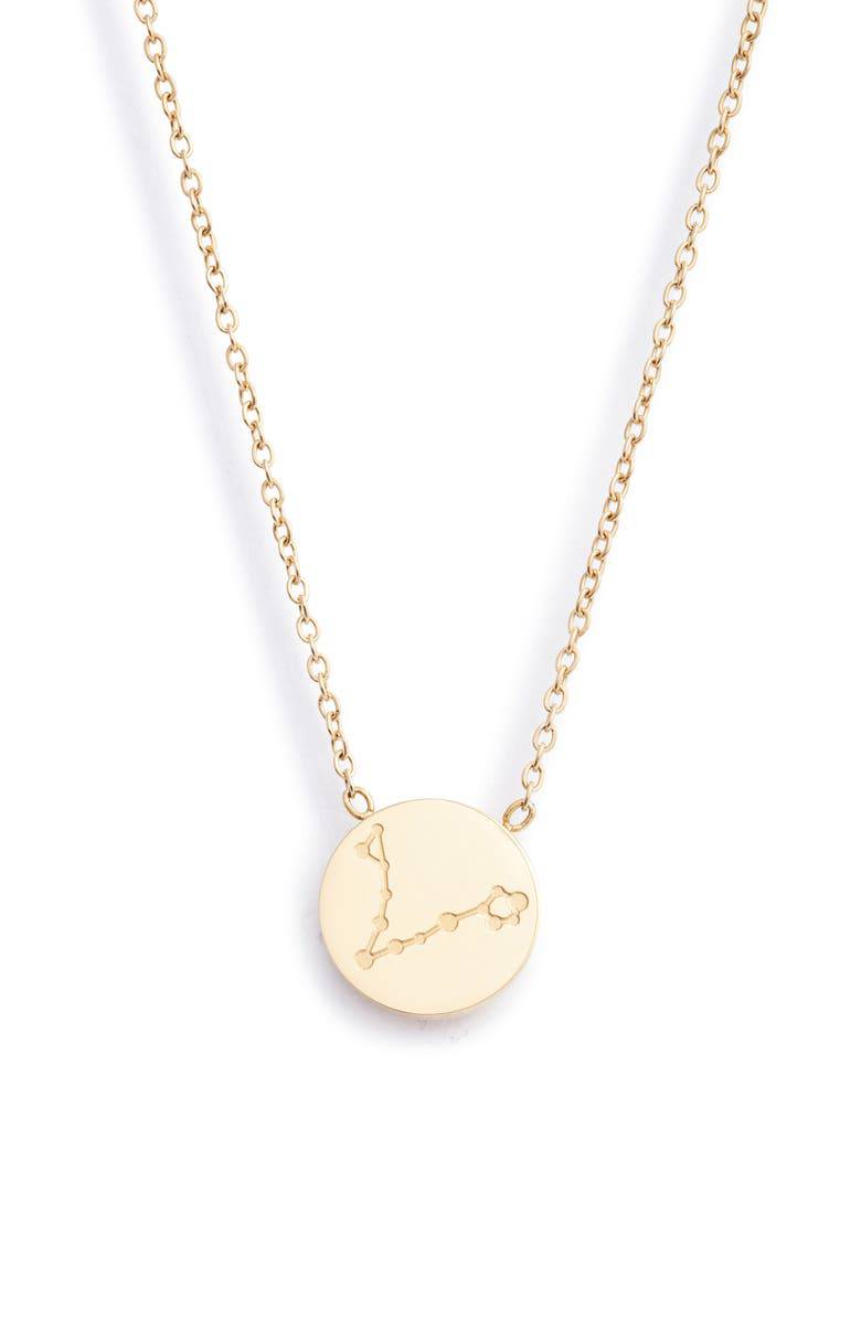 Reversible Zodiac Charm Necklace | Gold-Tone Stainless Steel