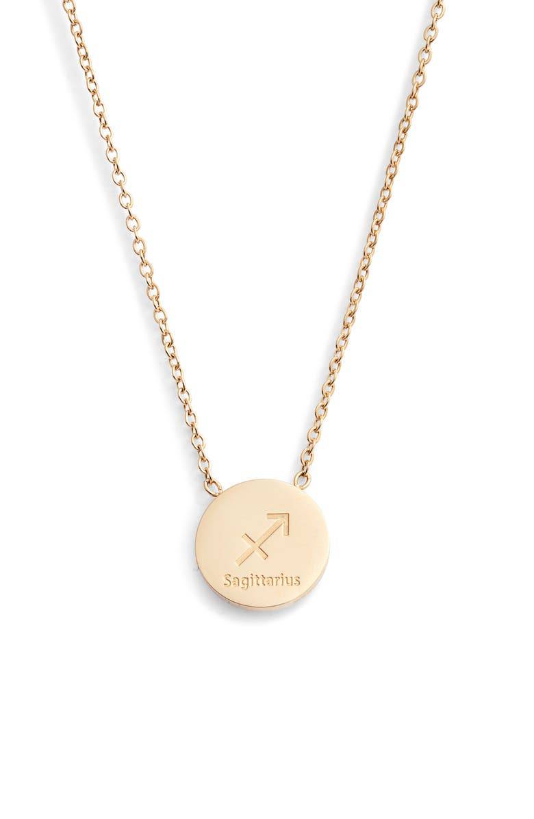 Reversible Zodiac Charm Necklace | Gold-Tone Stainless Steel