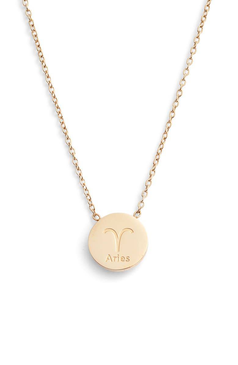 Reversible Zodiac Charm Necklace | Gold-Tone Stainless Steel