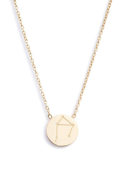 Reversible Zodiac Charm Necklace | Gold-Tone Stainless Steel