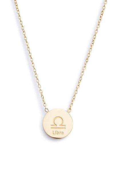 Reversible Zodiac Charm Necklace | Gold-Tone Stainless Steel