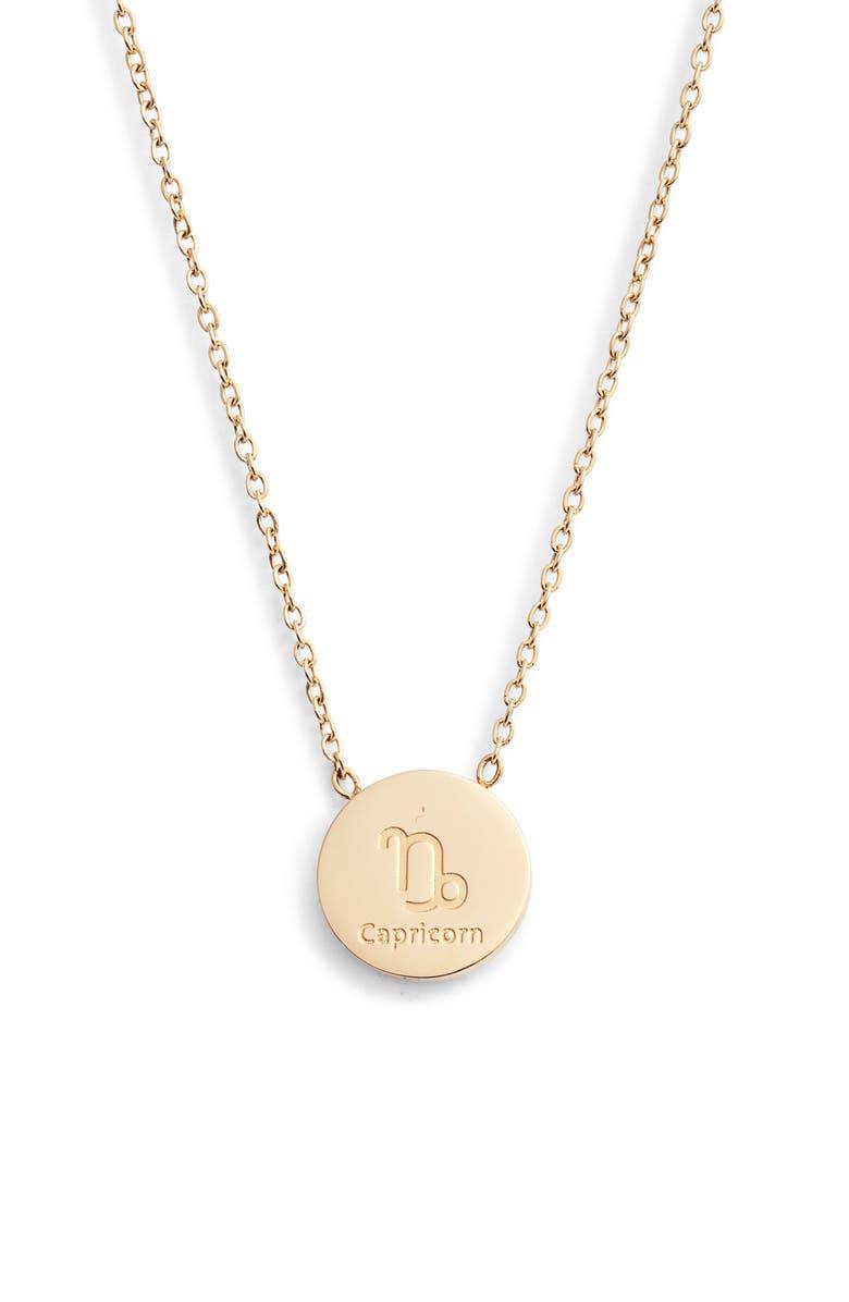 Reversible Zodiac Charm Necklace | Gold-Tone Stainless Steel