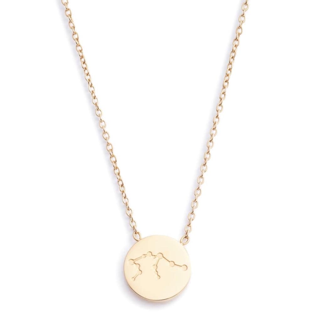 Reversible Zodiac Charm Necklace | Gold-Tone Stainless Steel