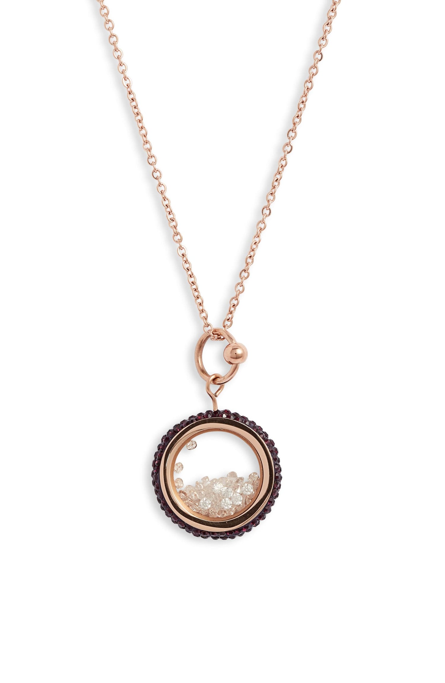 Crystal Vessel Necklace | Rose Gold-Tone Stainless Steel &amp; CZ | More Colors Available