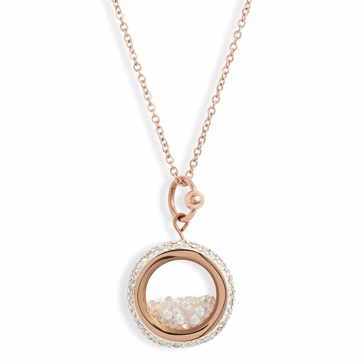 Crystal Vessel Necklace | Rose Gold-Tone Stainless Steel &amp; CZ | More Colors Available