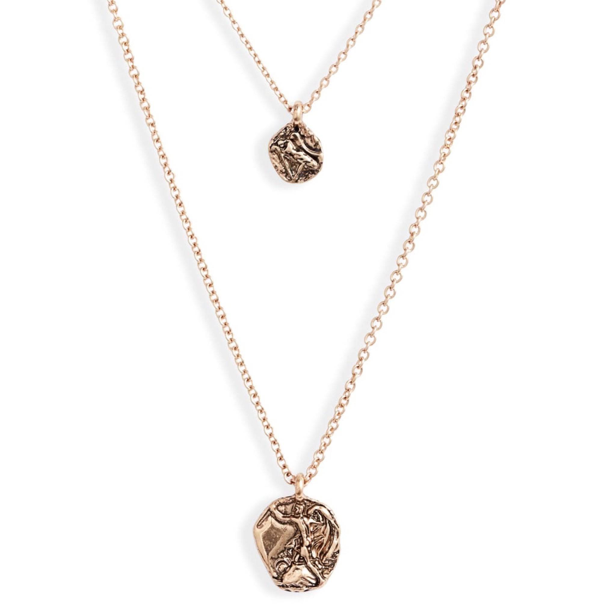 Ancient Coin Charm Necklace | Gold-Plated Brass