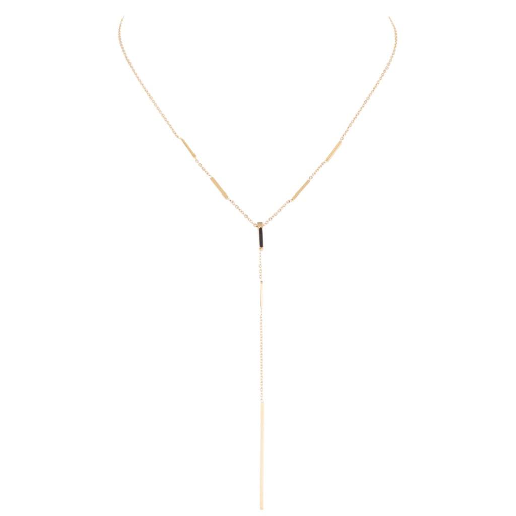 Bar Drop Necklace | Gold-Toned Stainless Steel