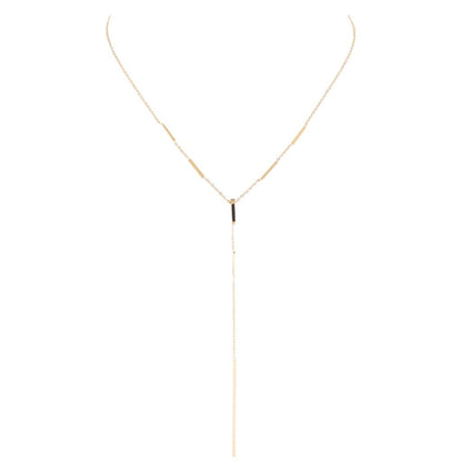 Bar Drop Necklace | Gold-Toned Stainless Steel