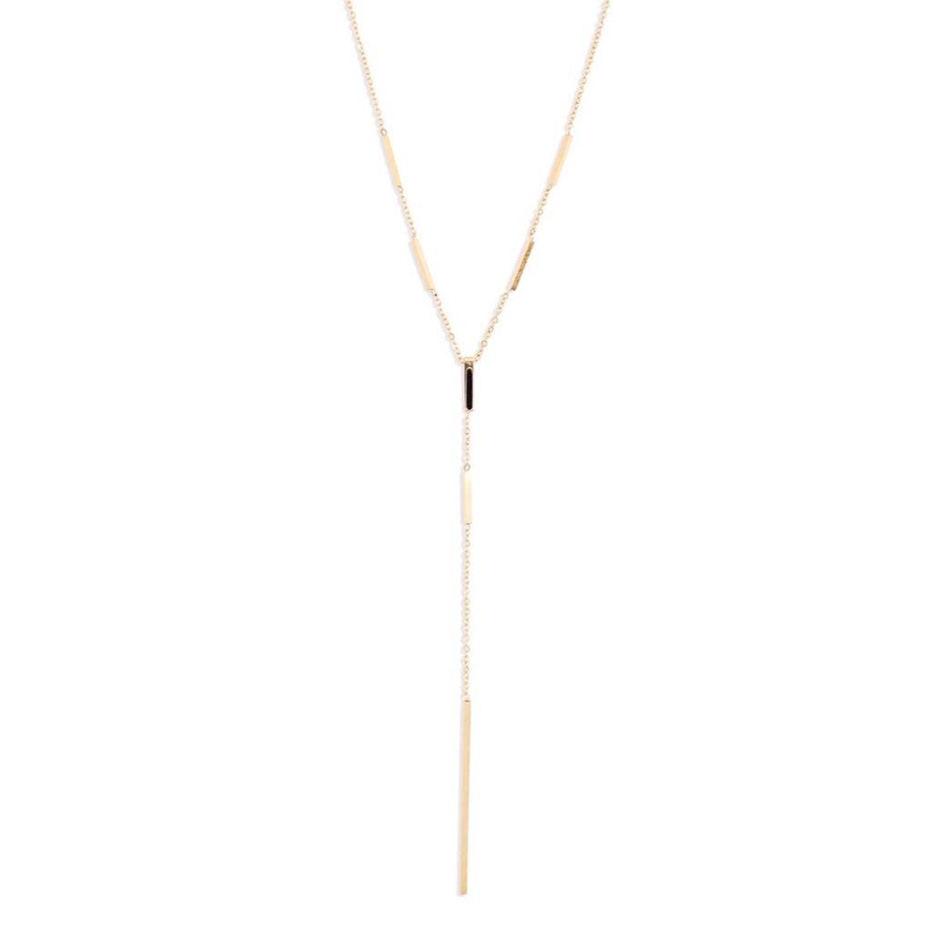 Bar Drop Necklace | Gold-Toned Stainless Steel