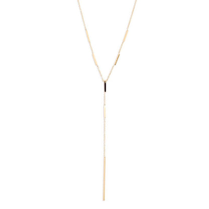 Bar Drop Necklace | Gold-Toned Stainless Steel