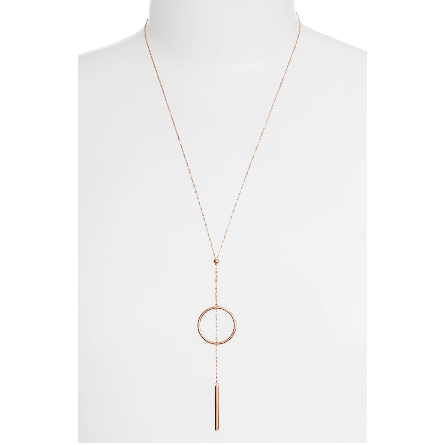 Long Drop Necklace | Rose Gold-Plated Stainless Steel