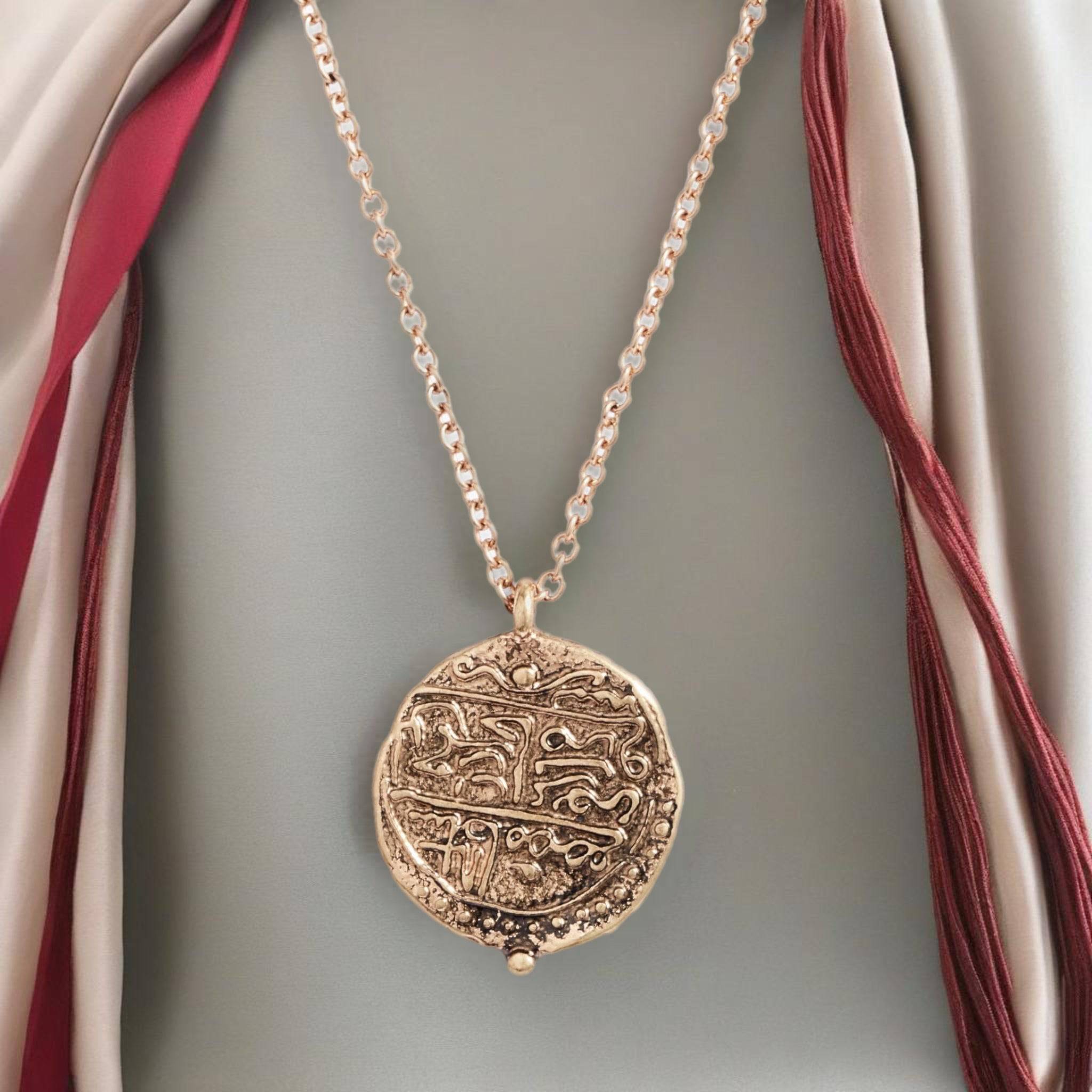 Medallion Coin Charm Necklace | Gold-Plated Brass