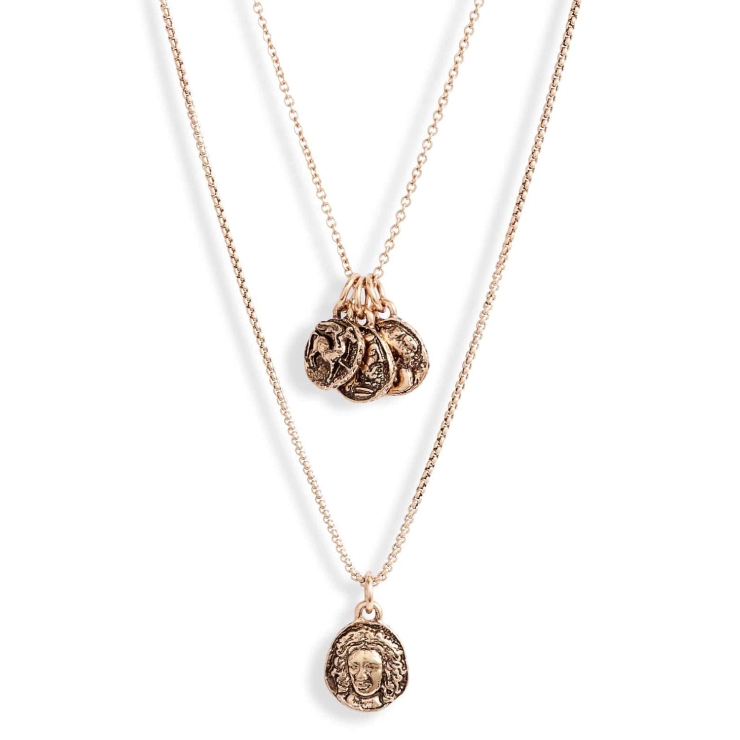 Multi Coin Charm Necklace | Gold-Plated Brass