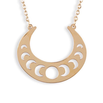 Open Crescent Focal Necklace | Gold Stainless Steel