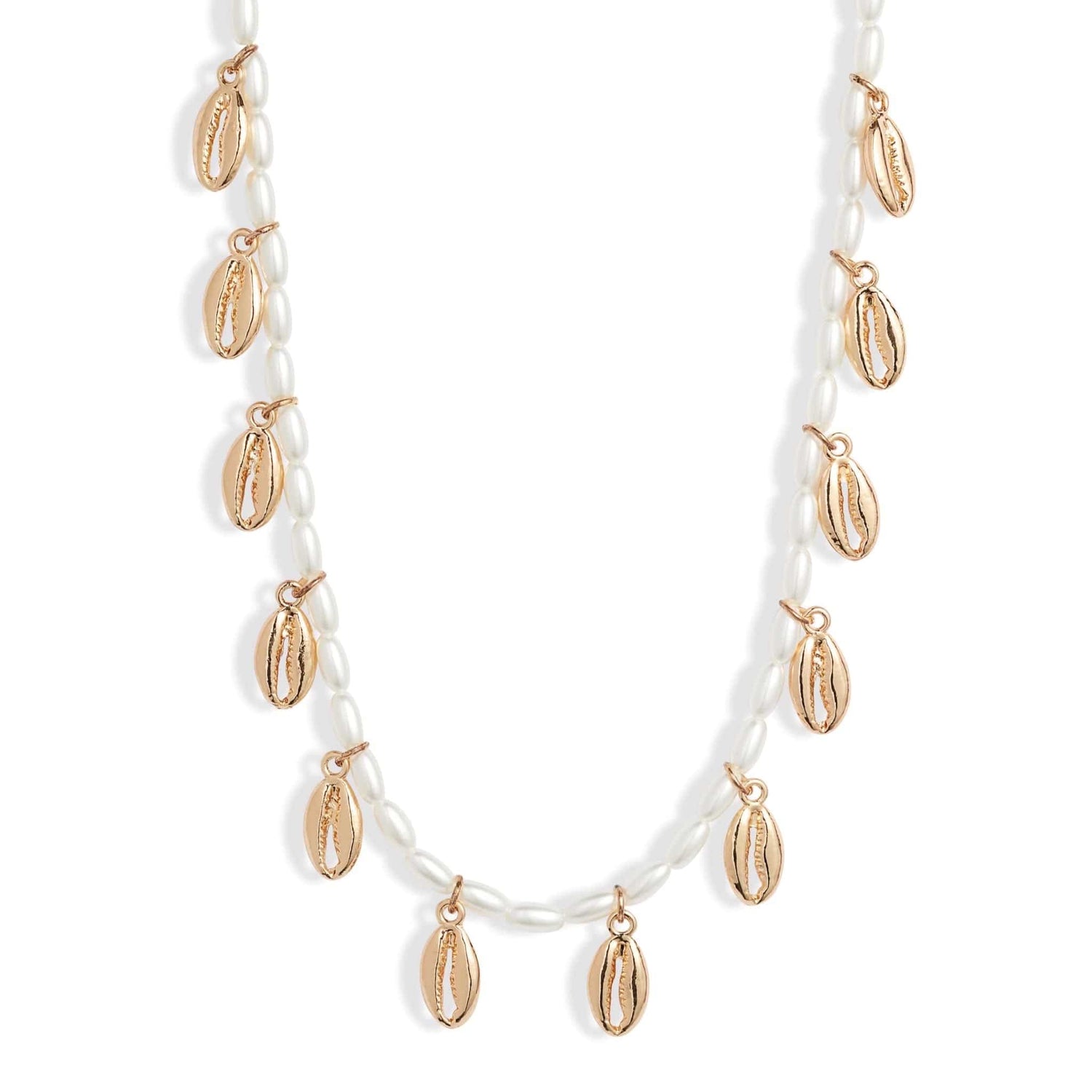 Pearl &amp; Shells Necklace | Gold-Tone Stainless Steel