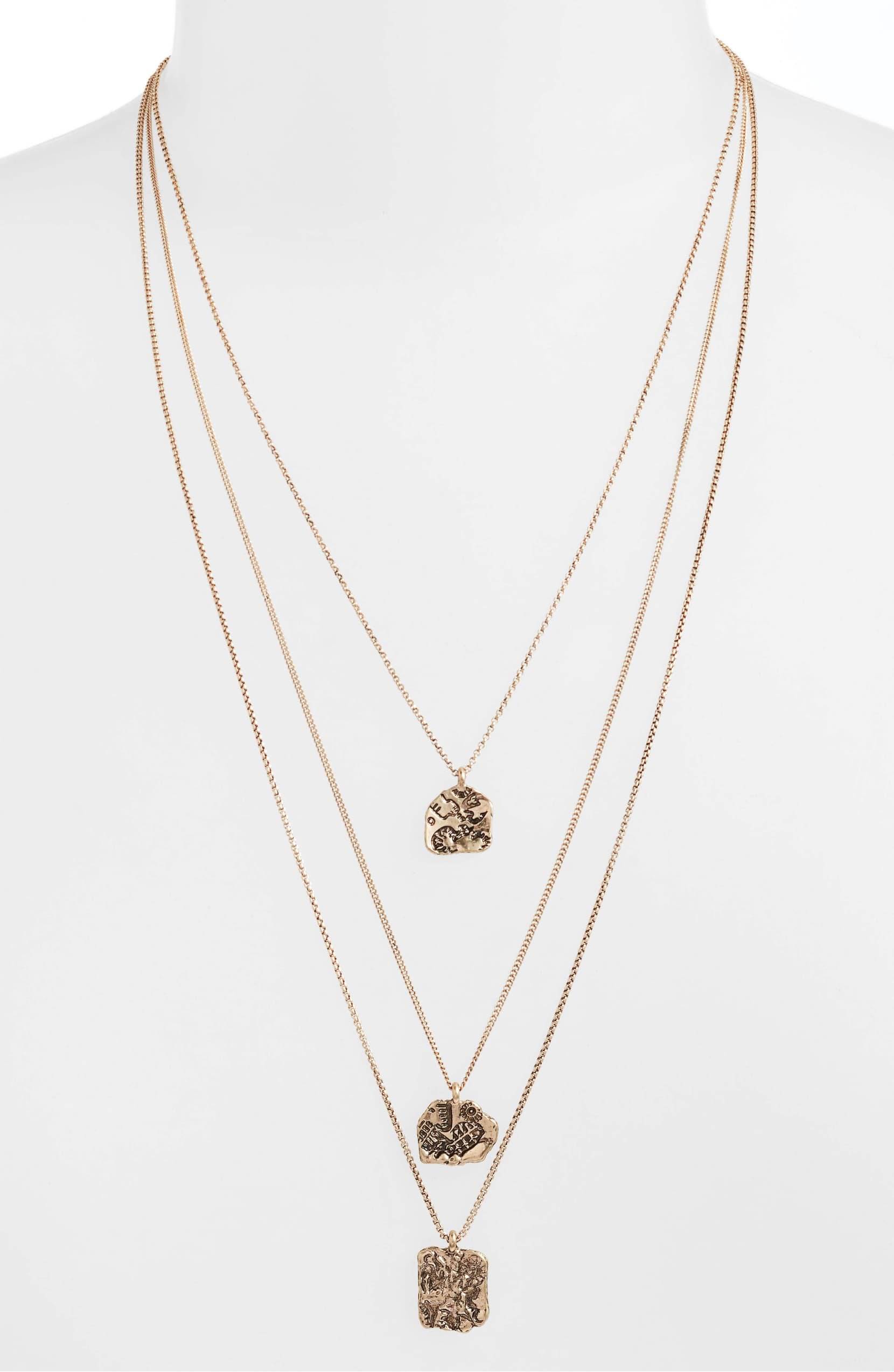 Pressed Coin Charm Necklace | Gold-Plated Brass