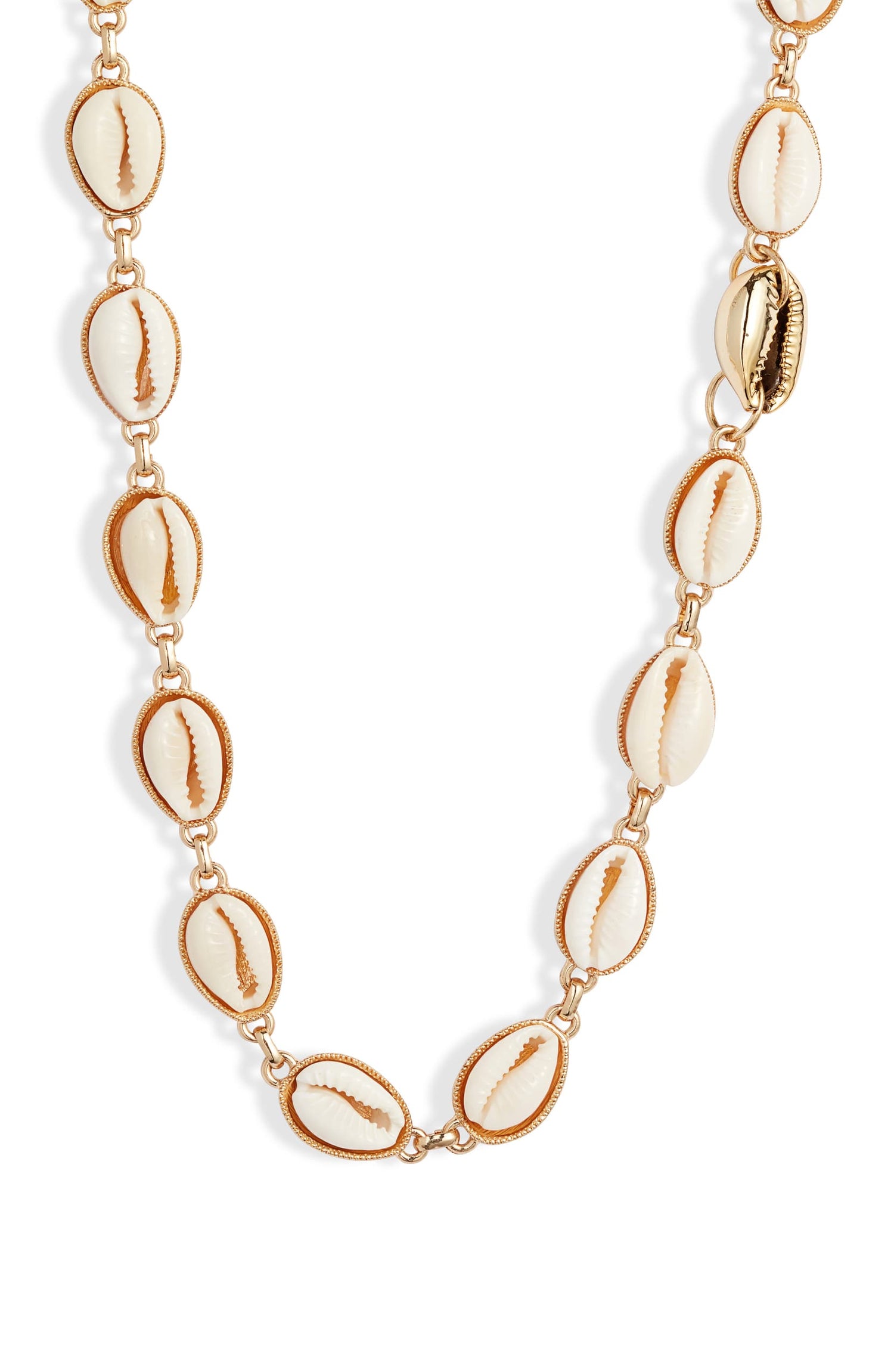 Shell Choker | Gold-Tone Stainless Steel &amp; Natural Shells