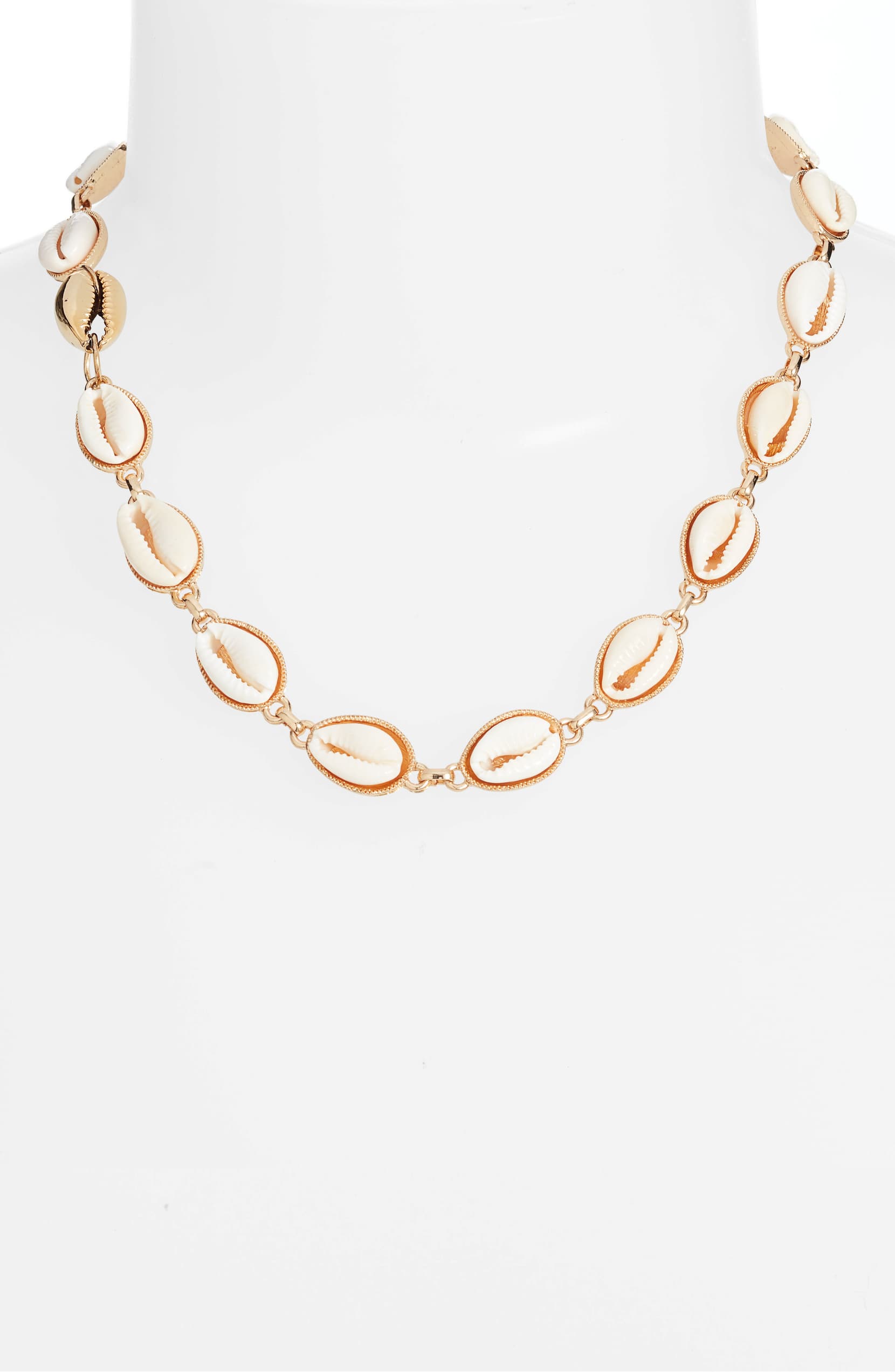 Shell Choker | Gold-Tone Stainless Steel &amp; Natural Shells