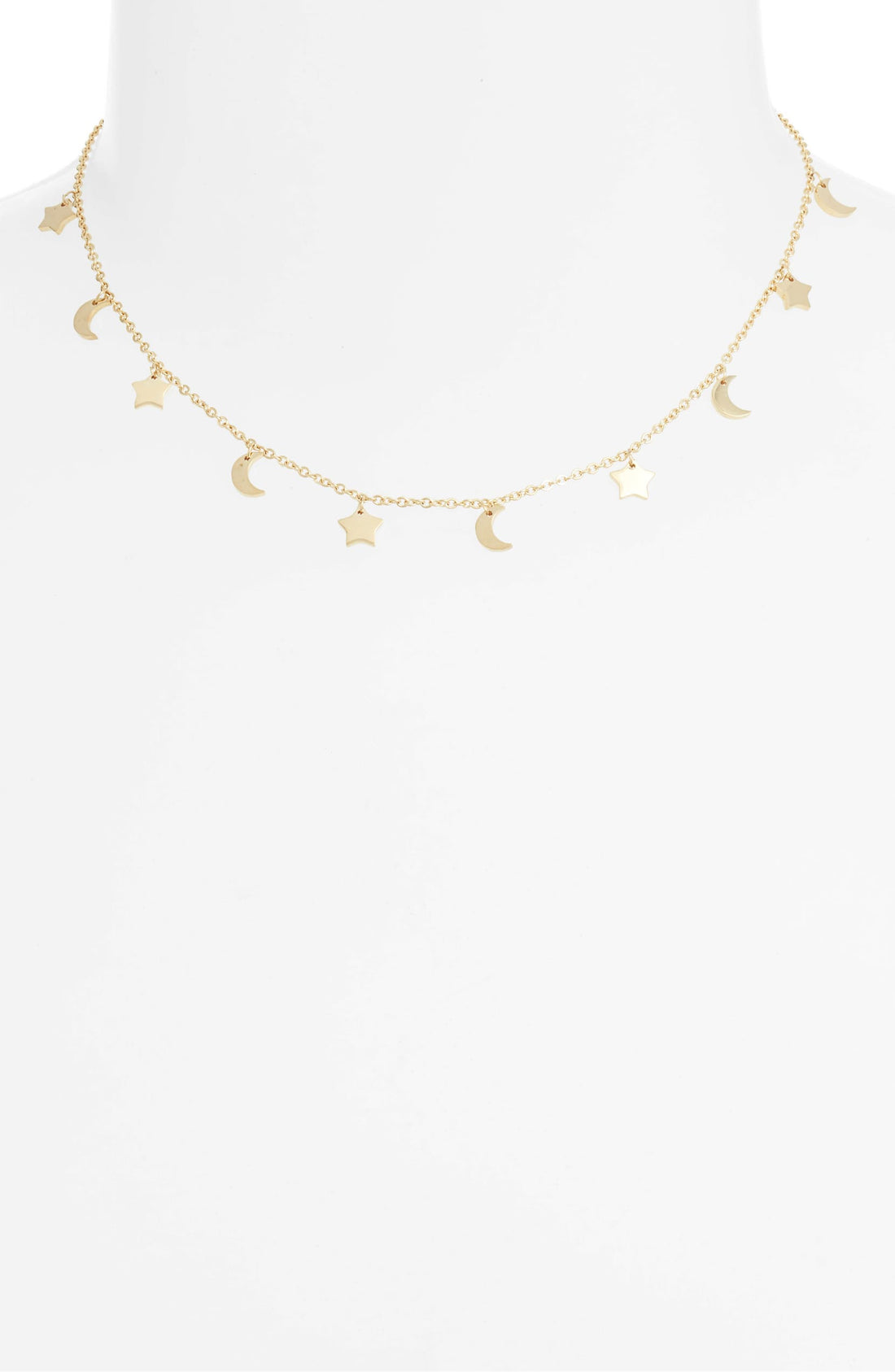 Sun, Moon, &amp; Stars Charm Necklace | Gold-Tone Stainless Steel