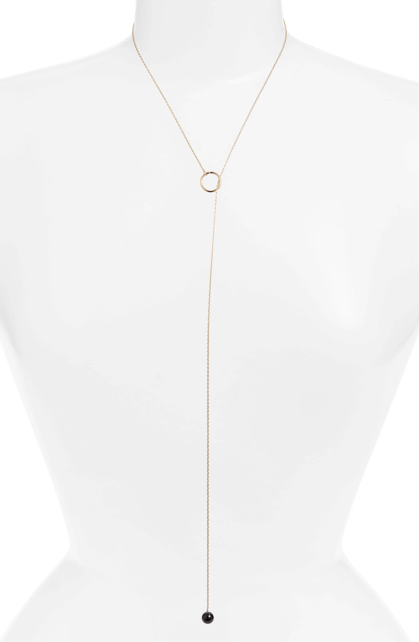 Tessa Delicate Lariat Necklace | Stainless Steel &amp; Crystal | More Colors Available