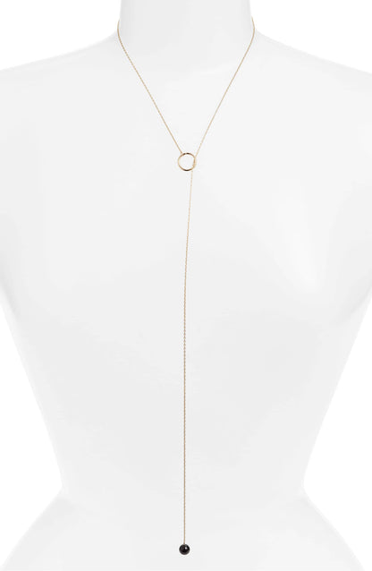 Tessa Delicate Lariat Necklace | Stainless Steel &amp; Crystal | More Colors Available